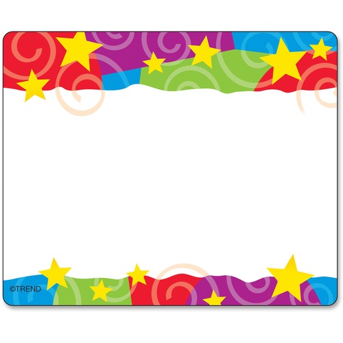 Trend Stars & Swirls Colorful Selfadhesive Name Tags Accents/Banners