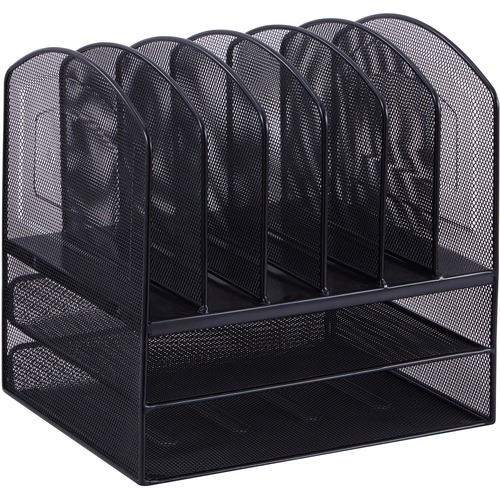 Lorell Horizontal Vertical Mesh Desk Organizer Lorell Steel Mesh Desk Organizer Desktop Organizers Lorell
