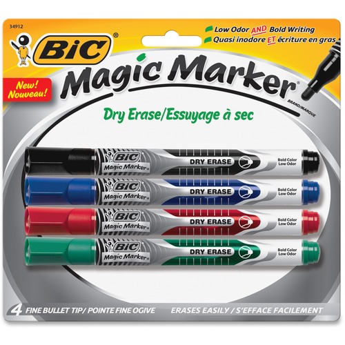 BIC Great Erase Liquid Ink Dry Erase Markers Fine Marker Point