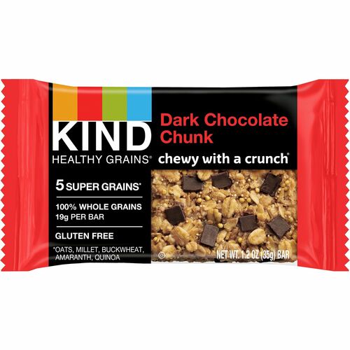 KIND Dark Chocolate Chunk Healthy Grains Bars Cholesterolfree, NonGMO, Individually Wrapped