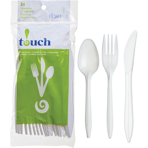touch Party Pack Plastic Cutlery 24/Pack Spoon Knife Fork