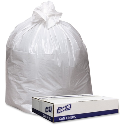 Genuine Joe Low Density White Can Liners Trash Bags & Liners Genuine Joe