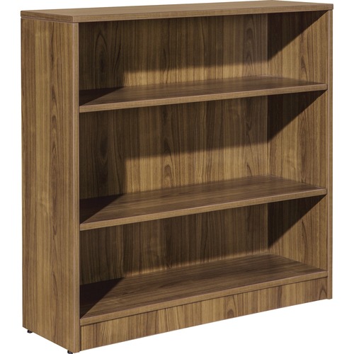 Lorell Walnut Laminate Bookcase 36" Height x 36" Width x 12" Depth