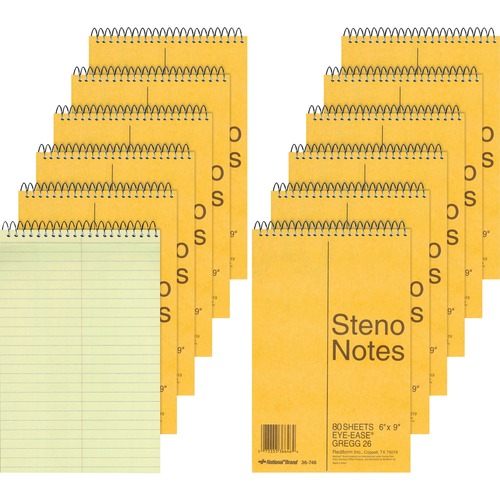Rediform Steno Notebooks 80 Sheets Wire Bound Gregg Ruled Margin