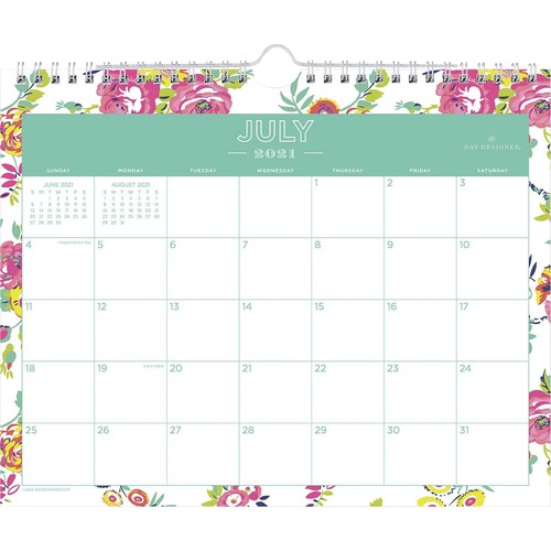 academic calendar july 2023 to june 2023 Day Designer Peyton Floral Academic 11x9 Wall Calendar Academic