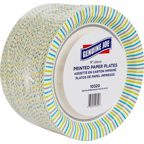 Genuine Joe Printed Paper Plates 9" Diameter Plate Paper Plate