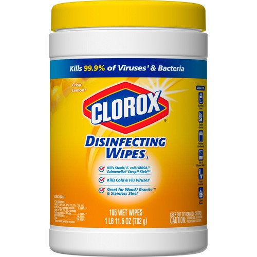 Clorox Disinfecting Wipes, BleachFree Cleaning Wipes ReadyToUse Wipe Crisp Lemon Scent