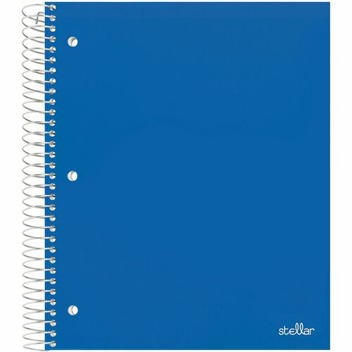 Office Depot Stellar Poly Notebook, 81/2" x 11", 3 Subject, College Ruled, 150 Sheets, Blue