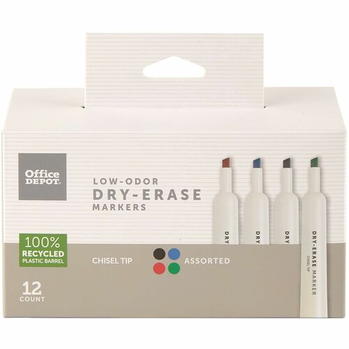 Office Depot® Brand LowOdor DryErase Markers, Chisel Point, Assorted