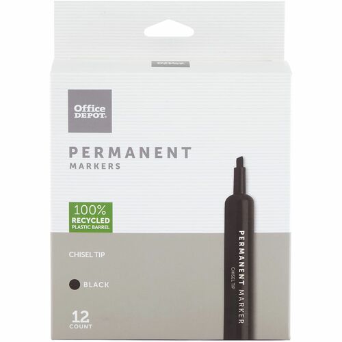 Office Depot® Brand Permanent Markers, Chisel Point, 100 Recycled