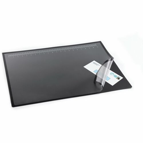 Office Depot Clear Overlay Desk Pad, 19in x 24in, 80 Recycled, Black Midway OS