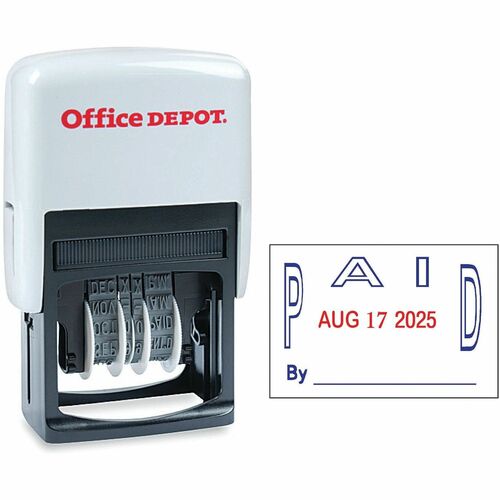 Office Depot® Brand Date Paid Dater Stamp SelfInking with Extra Pad
