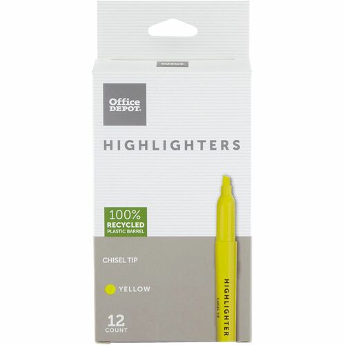 Office Depot Brand PenStyle Highlighters, 100 Recycled, Fluorescent