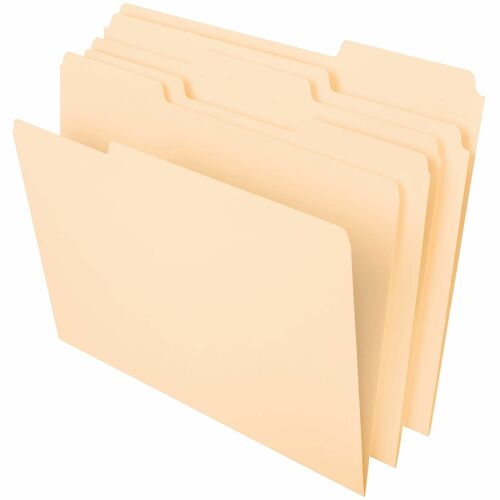 Office Depot File Folders, 1/3 Tab Cut, Assorted Position, Letter Size
