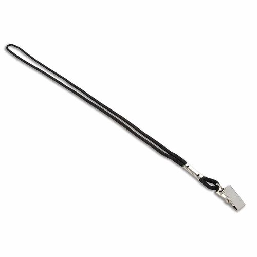 Office Depot® Brand Lanyards With Alligator Clips, Black, Pack Of 12