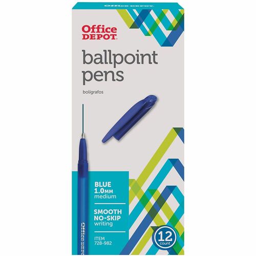 Office Depot Brand Tinted Ballpoint Stick Pens, Medium Point, 1.0 mm