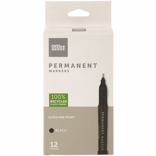 Office Depot® Brand Permanent Markers, UltraFine Point, 100 Recycled