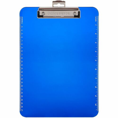 Office Depot® Brand Plastic Clipboard, 9" x 121/2" , Blue Clipboards