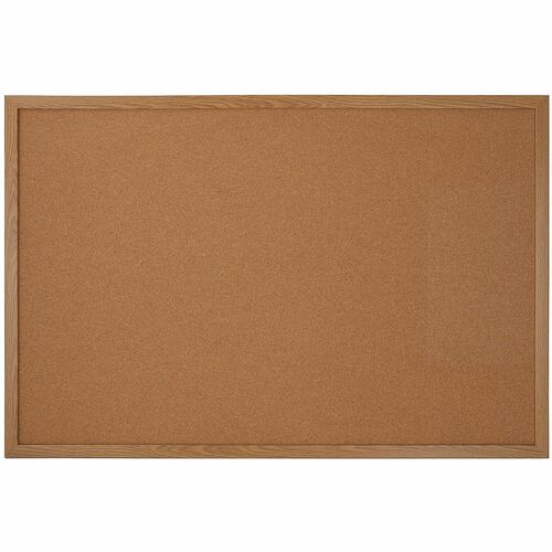 Office Depot® Brand Cork Bulletin Board, 24" x 36", Wood Frame With Oak Finish Bulletin Boards