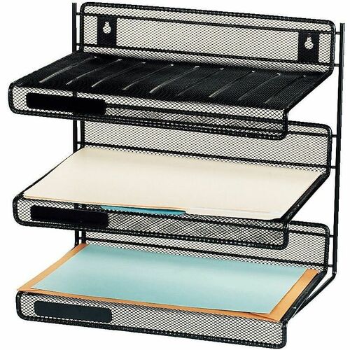 Office Depot® Brand Mesh 3Tier Desk Shelf, Black Desk Organizers