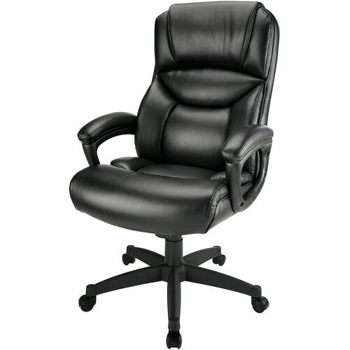 Realspace® Fennington Bonded Leather HighBack Executive Chair, Black