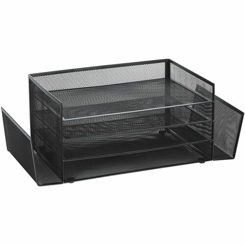 Office Depot; Brand Mesh 4Shelf 2Sided Desk Sorter, Black File