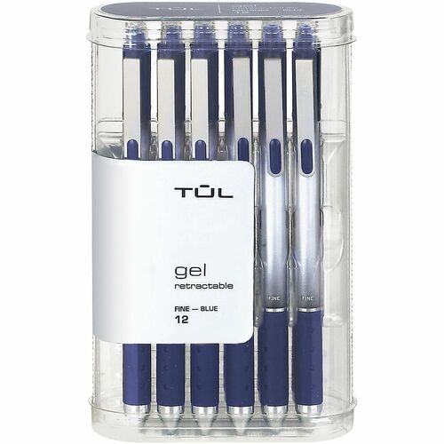 TUL® GL Series Retractable Gel Pens, Fine Point, 0.5 mm, Silver Barrel