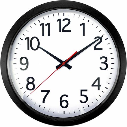 Realspace® Quartz Wall Clock, 14" , Black Wall Clocks Office Depot