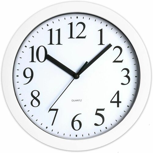 Realspace® Round Quartz Analog Wall Clock, 9" , White Wall Clocks