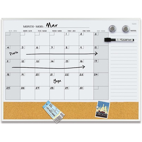 Quartet Combination Board, Slim Aluminum Frame, 17" x 23" 1