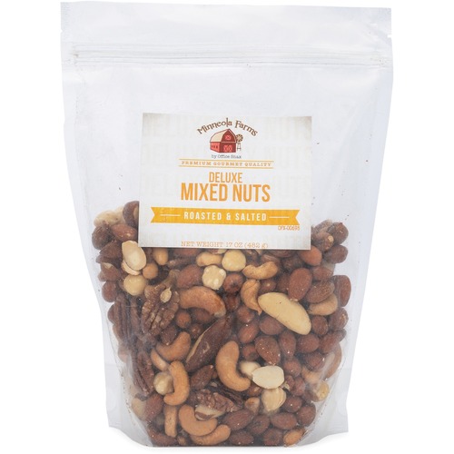 Office Snax Deluxe Mixed Nuts Resealable Bag, Trans Fat Free