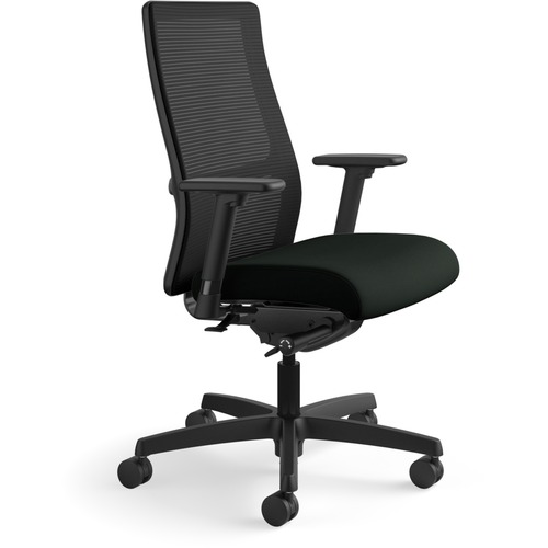 HON Ignition MidBack Task Chair Arms Black Fabric, Polyurethane Seat Black Polyurethane