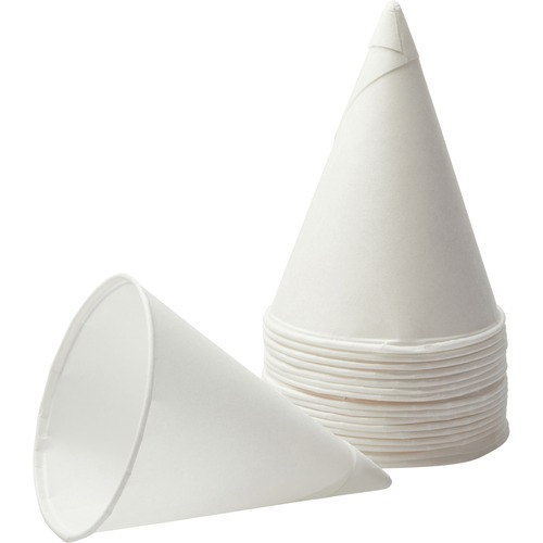 Konie 4 oz Paper Cone Cups 200 / Bag Cone 25 / Carton White