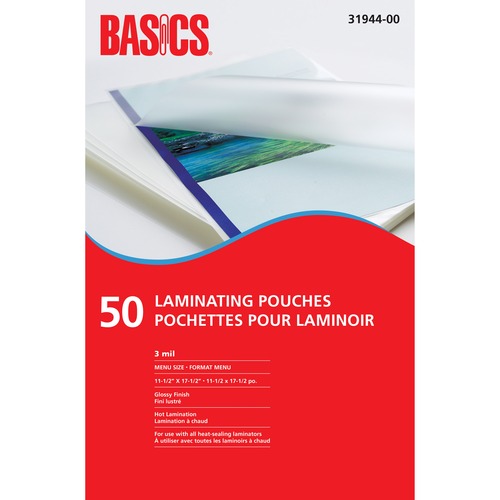 Basics Laminating Pouch 11"x 17" Laminating Pouch/Sheet Size 3 mil