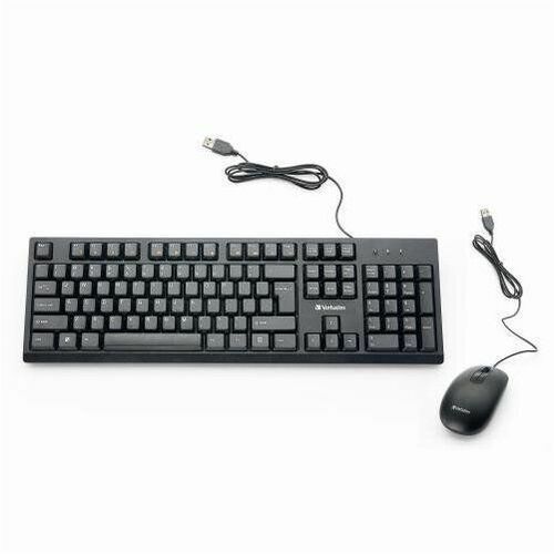 Verbatim Wired Keyboard and Mouse - USB Cable Keyboard - USB Mouse 