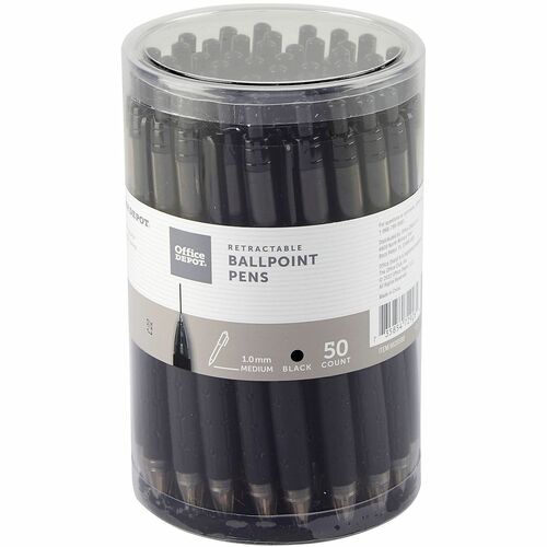 Office Depot® Brand Retractable Ballpoint Pens With Grips, Medium Point