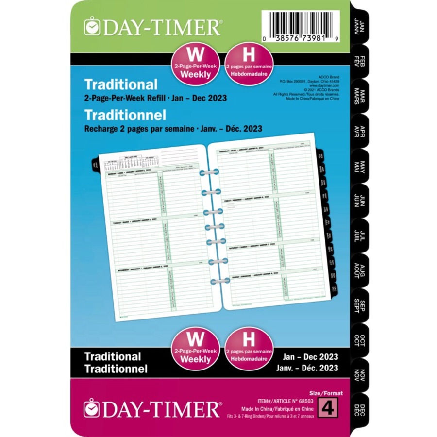 DayTimer Organizer Refill Schelters Stockroom Supply Co. Office Supplies
