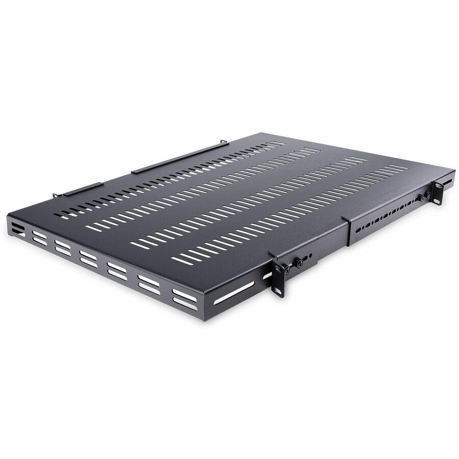 1U Adjustable Depth Vented Rack Mount Shelf Heavy Duty