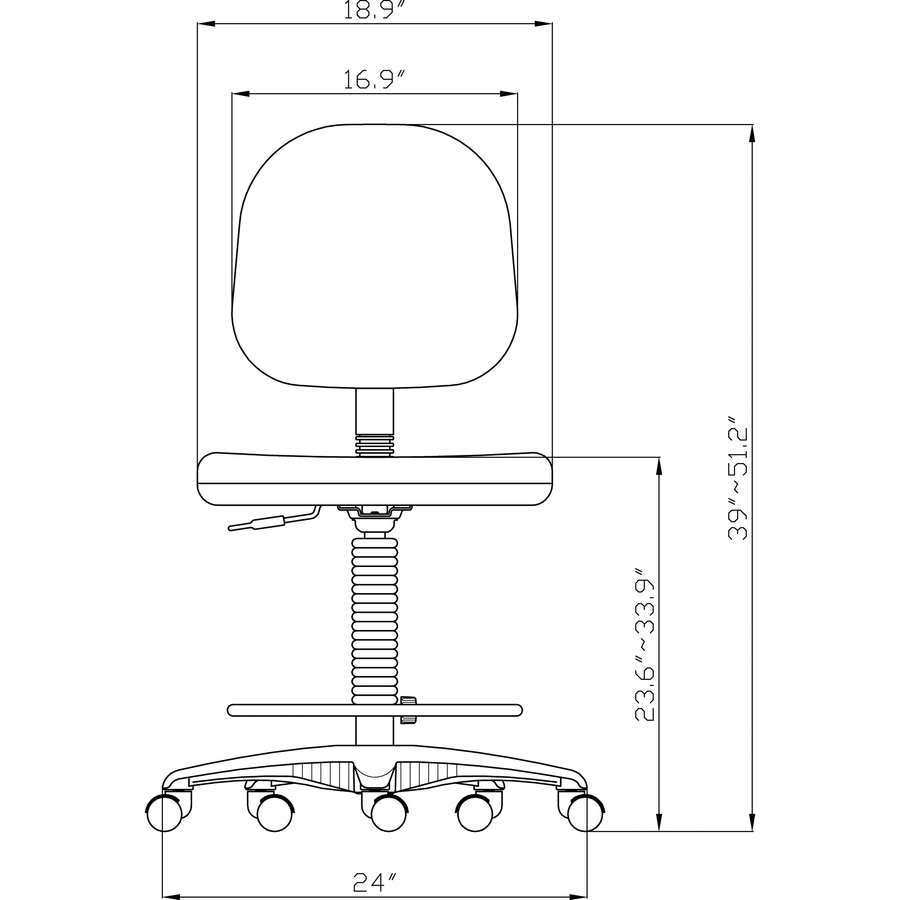 LLR 80008 Lorell Millenia Series Adjustable Task Stool with Back