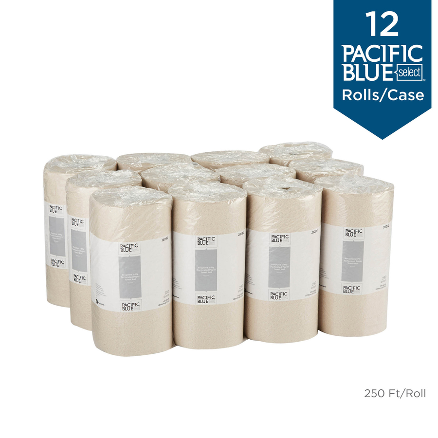 Pacific Blue Basic Recycled Perforated Paper Roll Towel 2 Ply 11" x