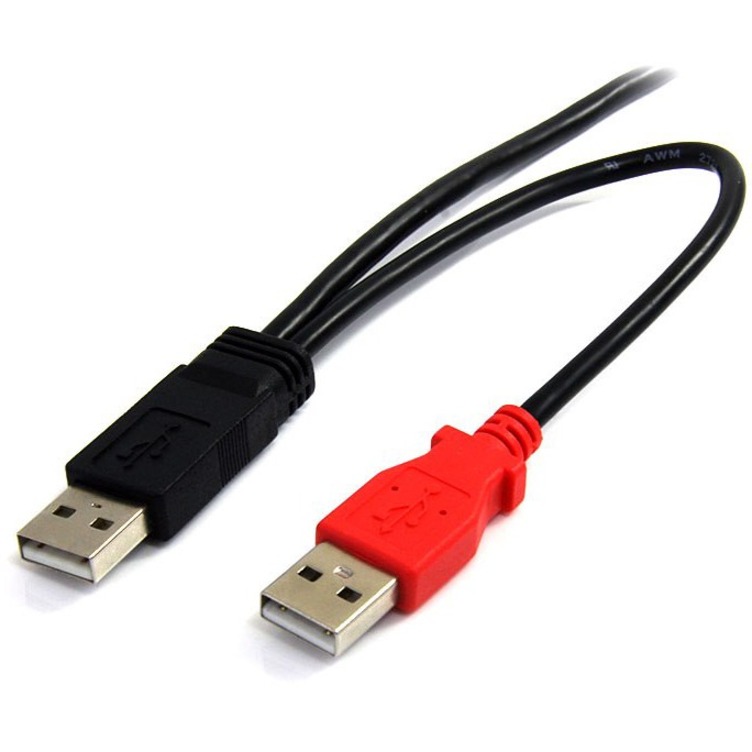 1 ft USB Y Cable for External Hard Drive USB A to mini B