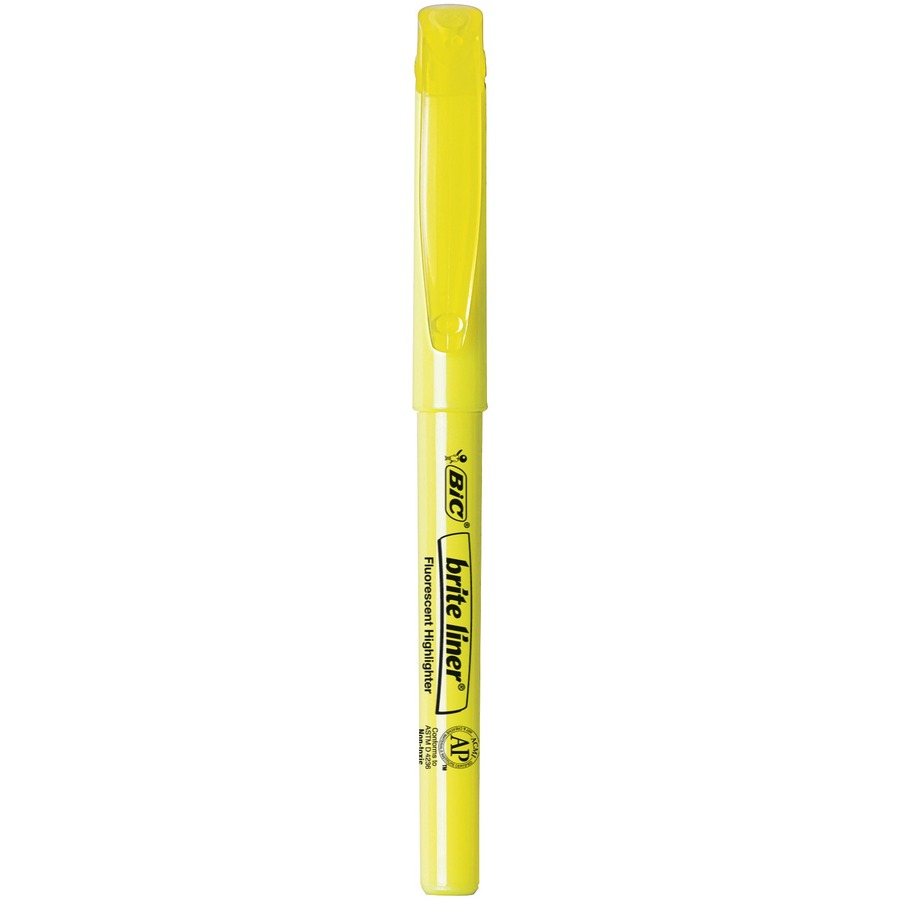 BIC Brite Liner Highlighters, Chisel Tip, 12Count Pack of Yellow