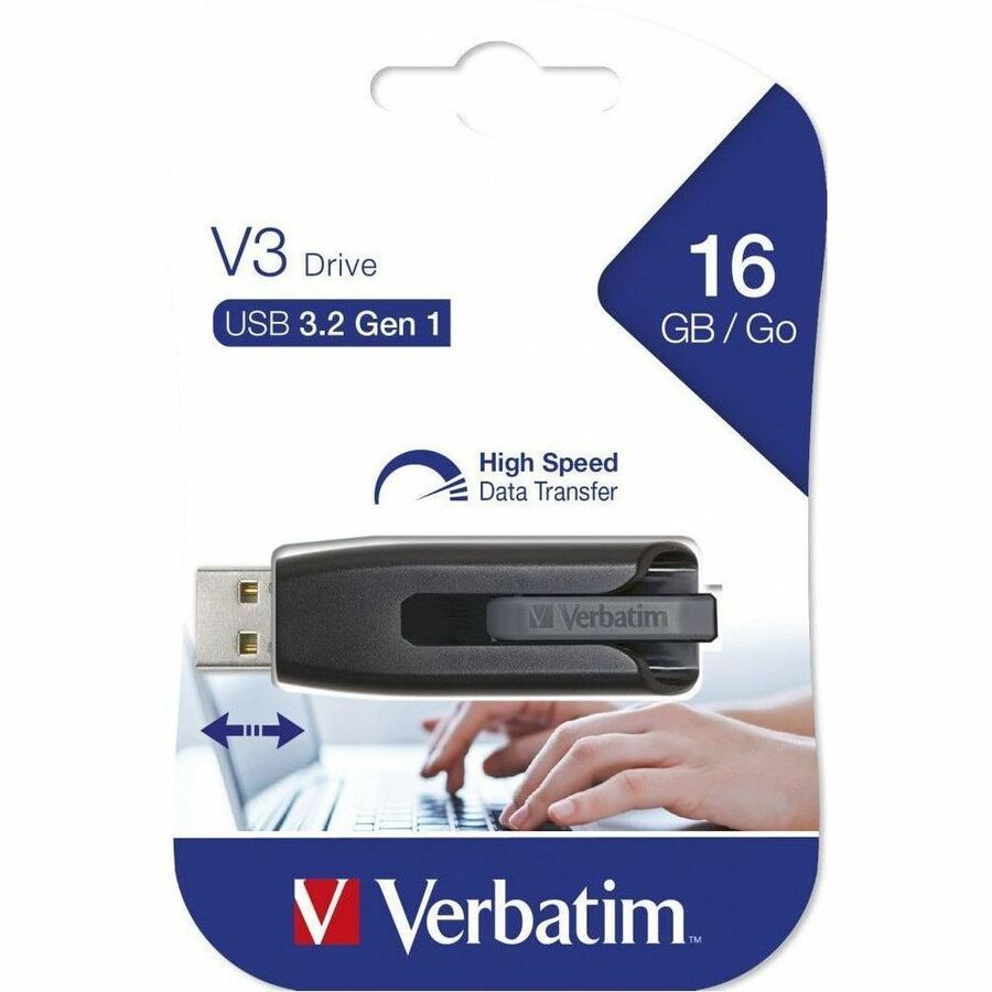 Verbatim 16GB Store 'n' Go® V3 USB 3.2 Gen 1 Flash Drive Gray