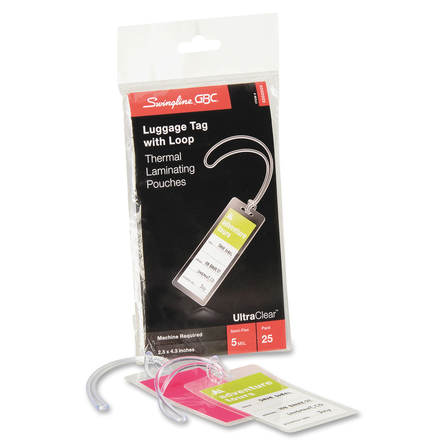 GBC Ultra Clear Luggage Tag Thermal Laminating Pouches Emerald