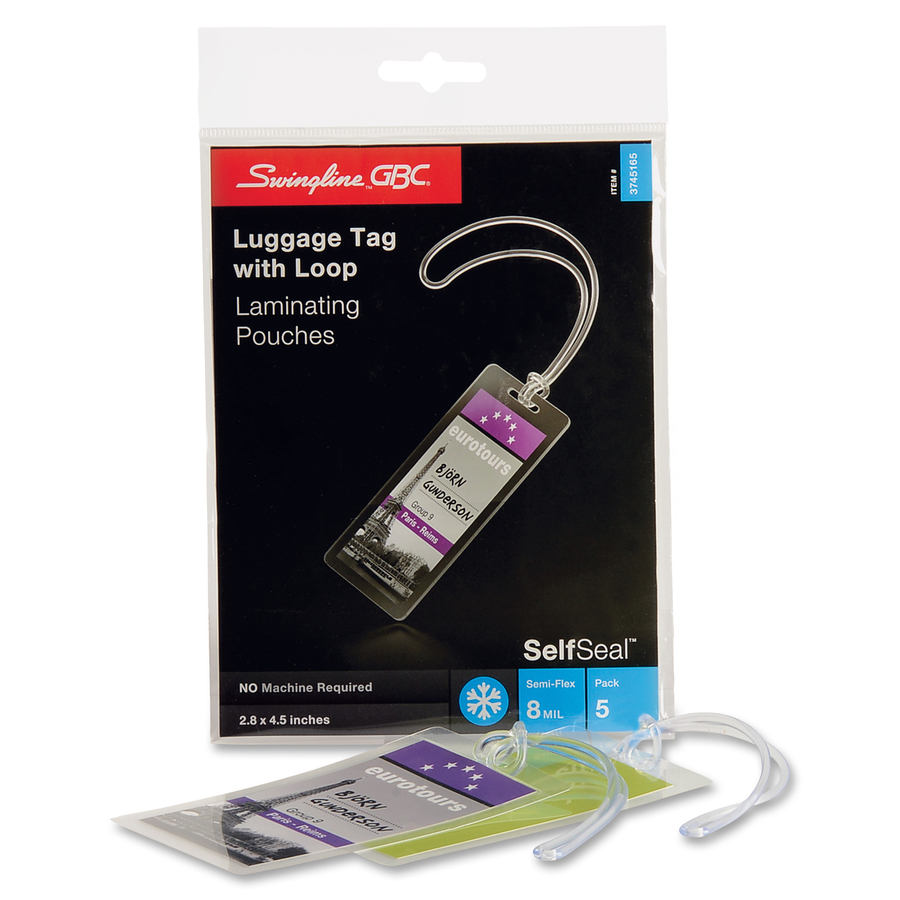 GBC SelfSealing Luggage Tag Laminating Pouches Luggage / Travel