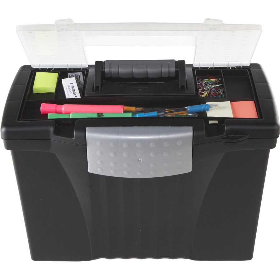 Storex Supply Compartment Plastic File Box External Dimensions 9