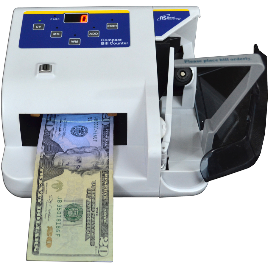 Royal Sovereign Side loading bill counter with counterfeit detection