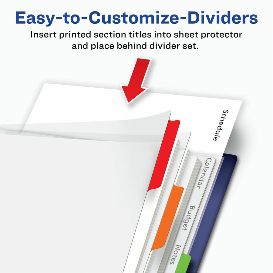 Avery® Clear Easy View Durable Plastic Dividers 5 tabs, 1 set 5 x