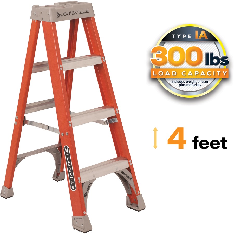 Louisville 4' Fiberglass Step Ladder Parker's Workplace Solutions