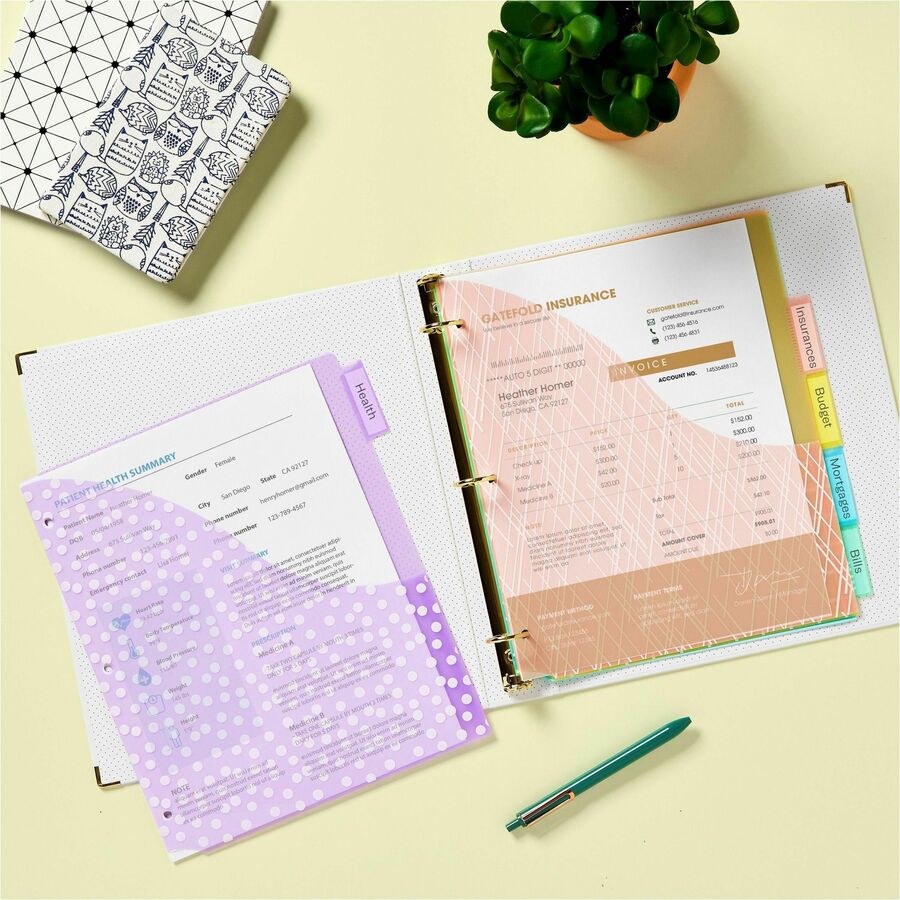 Avery® Big Tab™ Dividers for 3 Ring Binders, 5Tab Set, Plastic Binder